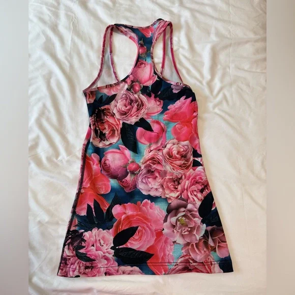Lululemon Pink Floral Racerback Tank - Picture 2 of 2